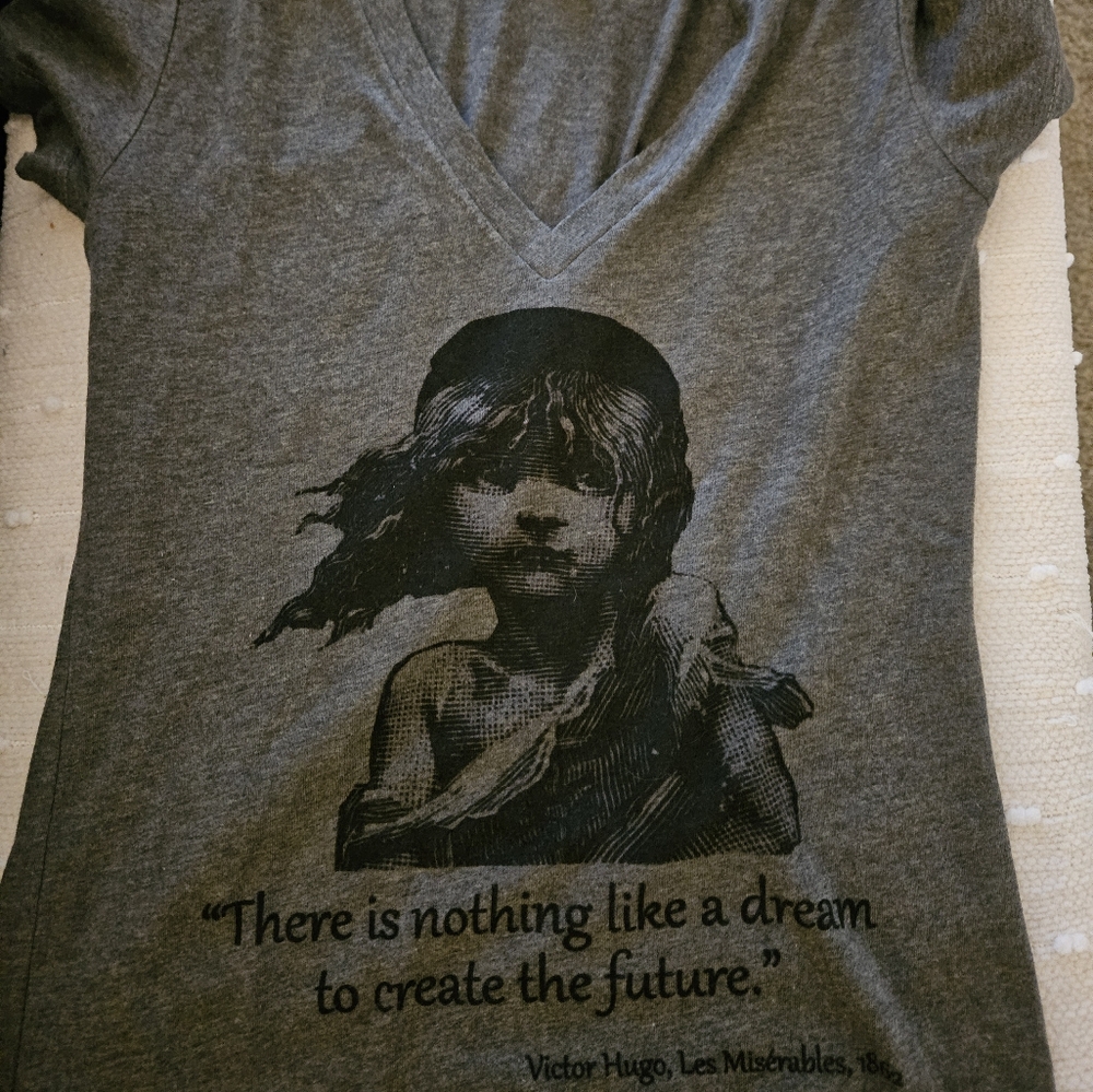 Gray Graphic V-Neck T-Shirt